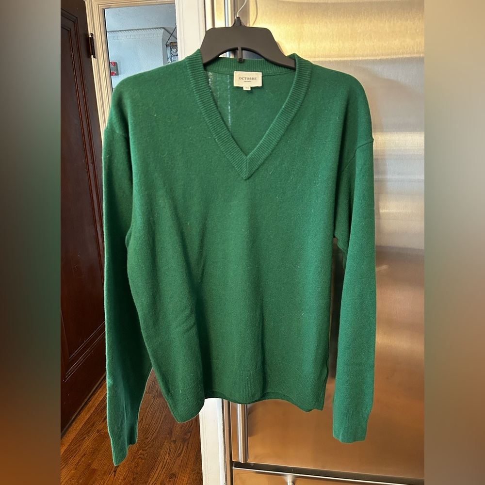 Classic Green V-Neck Sweater for Men